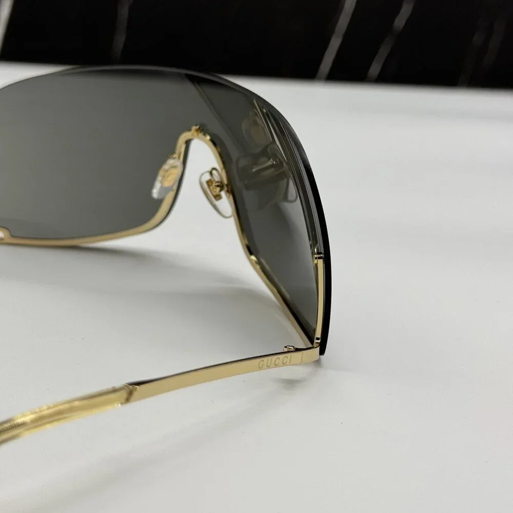NEW GUCCI GG1560S 001 SHIELD GOLD UNISEX SUNGLASSES GUCCI